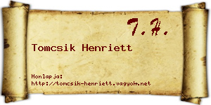 Tomcsik Henriett névjegykártya
